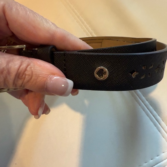 Kate Spade Perforated Black Belt XL GUC - Picture 2 of 6